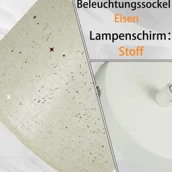 ZMH Lampe Pendante Moderne Avec Abat-jour En Tissu Étoilé E27 Décoration De Salle à Manger