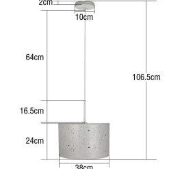 ZMH Lampe Pendante Moderne Avec Abat-jour En Tissu Étoilé E27 Décoration De Salle à Manger