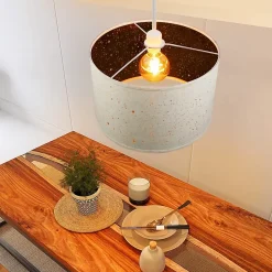 ZMH Lampe Pendante Moderne Avec Abat-jour En Tissu Étoilé E27 Décoration De Salle à Manger