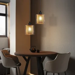 ZMH Lampe Suspendue Vintage En Métal Et Verre Pour Table à Manger E14 - Design Rétro Industriel