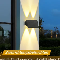 ZMH Lampes Solaires D'extérieur - 4 Appliques Solaires Clôture Terrasse Balcon