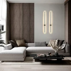 ZMH LED Applique 100 Cm Noir 8 Watt Blanc Chaud 3000K