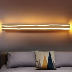 ZMH LED Applique Bois 16 W 100 Cm Blanc Chaud Moderne