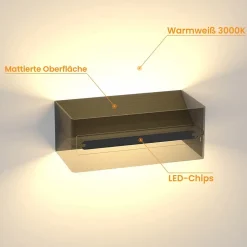 ZMH LED Applique murale Lampe murale Moderne Noir IP20