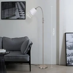 ZMH LED Lampadaire Salon Vintage Lampadaire Tissu Arc 360 degrés
