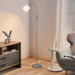 ZMH LED Lampadaire Salon Vintage Lampadaire Tissu Arc 360 degrés