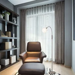 ZMH LED Lampadaire Salon Vintage Lampadaire Tissu Arc 360 degrés