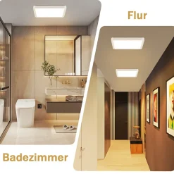 ZMH LED Plafonnier Salon 23cm Blanc Plafonnier 3000k 18w Chambre Couloir