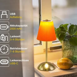 ZMH Lot De 2 Lampe De Table LED Sans Fil Avec 3 Températures De Couleur Pour Salle à Manger