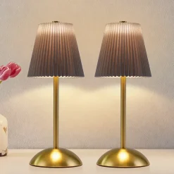 ZMH Lot De 2 Lampes De Table LED Sans Fil Avec Port USB 3 Températuresverte