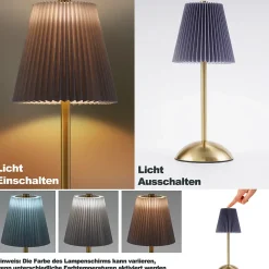 ZMH Lot De 2 Lampes De Table LED Sans Fil Avec Port USB 3 Températuresverte