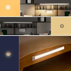 ZMH Lot De 2 Lampes LED Argenté Encastrables Avec Détecteur De Mouvement 40cm