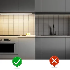 ZMH Lot De 2 Lampes LED Argenté Encastrables Avec Détecteur De Mouvement 40cm