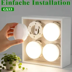 ZMH Lot De 2 LED Ampoules Gx53 ultra Plat 3000k 5 w 230v Non Dimmable Blanc