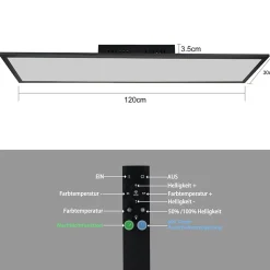 ZMH Panneau LED Whonzimmer 120cm Avec Variateur Et Télécommande
