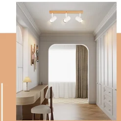 ZMH Plafonnier Bois Spot De Plafond 3 Flammes Vintage Gu10 Spot Blanc Orientable 350