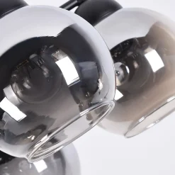 ZMH Plafonnier En Verre Noir : Lampe De Cuisine Vintage, Lampe De Plafond Industrielle à 3 Flammes