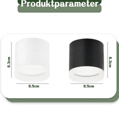 ZMH Plafonnier LED 1 Noir Rond 3000k 5w Gx53 Plafonnier Acrylique Luminaires De Salon