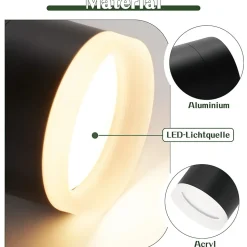 ZMH Plafonnier LED 1 Noir Rond 3000k 5w Gx53 Plafonnier Acrylique Luminaires De Salon