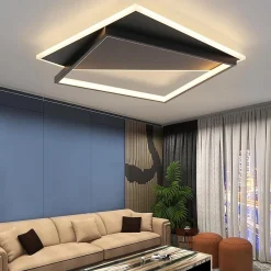 ZMH Plafonnier LED Design Moderne avec Télécommande et Motifs Carrés