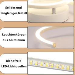 ZMH Plafonnier LED Design Moderne 24W - Éclairage Blanc Chaud 3000K pour Salon et Chambre