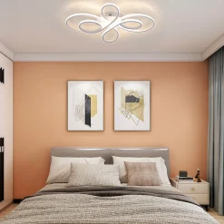 ZMH Plafonnier LED Design plafonnier salon Moderne 40 Cm Blanc 30w Lumière Chaude 3000k