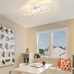 ZMH Plafonnier LED Design plafonnier salon Moderne 40 Cm Blanc 30w Lumière Chaude 3000k