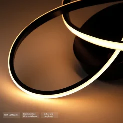 ZMH Plafonnier LED Design Géométrique Noir Dimmable 40CM avec Télécommande