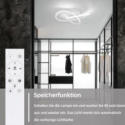 ZMH Plafonnier LED Design Géométrique Dimmable 40CM en Blanc