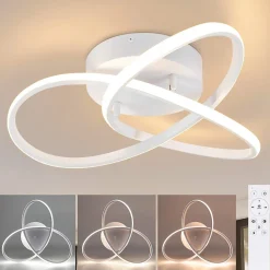 ZMH Plafonnier LED Design Géométrique Dimmable 40CM en Blanc