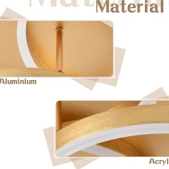 ZMH Plafonnier LED Dimmable 90w 98cm Avec Télécommande - Éclairage Vintage Doré Pour Chambre