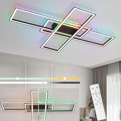 ZMH Plafonnier LED Dimmable Avec Télécommande Grand Changement De Couleur Rgb 50w Chambre à Coucher