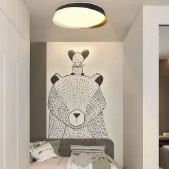 ZMH Plafonnier LED Intensité Variable Noir Avec Télécommande 41.5 Cm Moderne