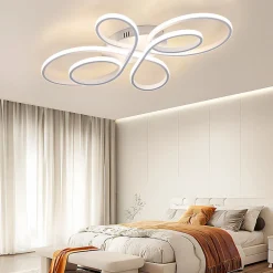 ZMH Plafonnier LED Intensité Variable 90w plafonnier Moderne Plafonnier salon 100cm Blanc Design Avec Télécommande