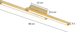 ZMH Plafonnier LED 3000k Lumière De Salon 114cm De Long 2 Flammes