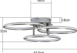 ZMH Plafonnier LED Living Room 3 Ring Design 41w Plafonnier 3000k Office Light Hotel