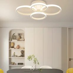 ZMH Plafonnier LED Moderne Blanc 48w 55cm Dimmable Avec Télécommande Pour Salon Chambre