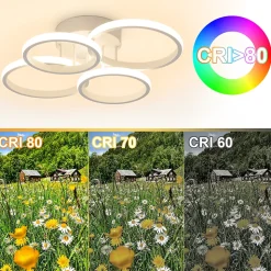 ZMH Plafonnier LED Moderne Blanc 48w 55cm Dimmable Avec Télécommande Pour Salon Chambre