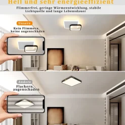 ZMH Plafonnier LED Moderne Noir Blanc Design Acrylique Lampe De Salon