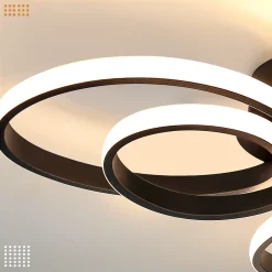 ZMH Plafonnier LED Moderne Plafonnier Noir 40cm 30w 3000k blanc Chaud plafonnier salon