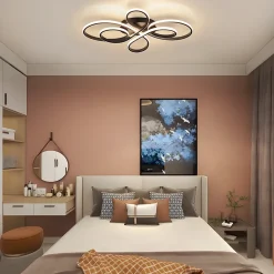 ZMH Plafonnier LED Moderne Plafonnier Noir 40cm 30w 3000k blanc Chaud plafonnier salon