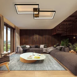 ZMH Plafonnier LED Moderne Whonzimmer avec Télécommande pour Chambre à Coucher en Métal