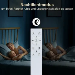 ZMH Plafonnier LED Moderne Whonzimmer avec Télécommande pour Chambre à Coucher en Métal