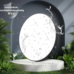 ZMH Plafonnier LED Moderne IP44 avec Télécommande pour Cuisine et Couloir - Luminosité Réglable