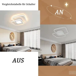 ZMH Plafonnier LED Moderne Dimmable avec Télécommande 48W pour Salon et Couloir