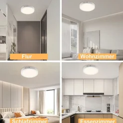 ZMH Plafonnier LED Moderne 23CM IP44 pour Chambre et Salon