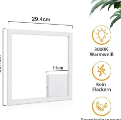 ZMH Plafonnier LED Moderne Carré Blanc 3000k Pour Salon Et Cuisine
