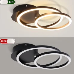 ZMH Plafonnier LED Moderne à 2 Anneaux - Éclairage Intérieur 24w 3000k Pour Salon Et Couloir