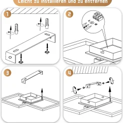 ZMH Plafonnier LED Moderne 12W Noir pour Cuisine et Salon avec Lumière Chaude 3000K