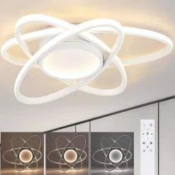 ZMH Plafonnier LED Moderne Whonzimmer avec Télécommande - Éclairage Design 3000K